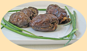  stuffed cooked baby eggplants/brinjals